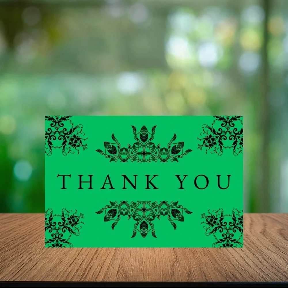 10 Green Thank You Cards
